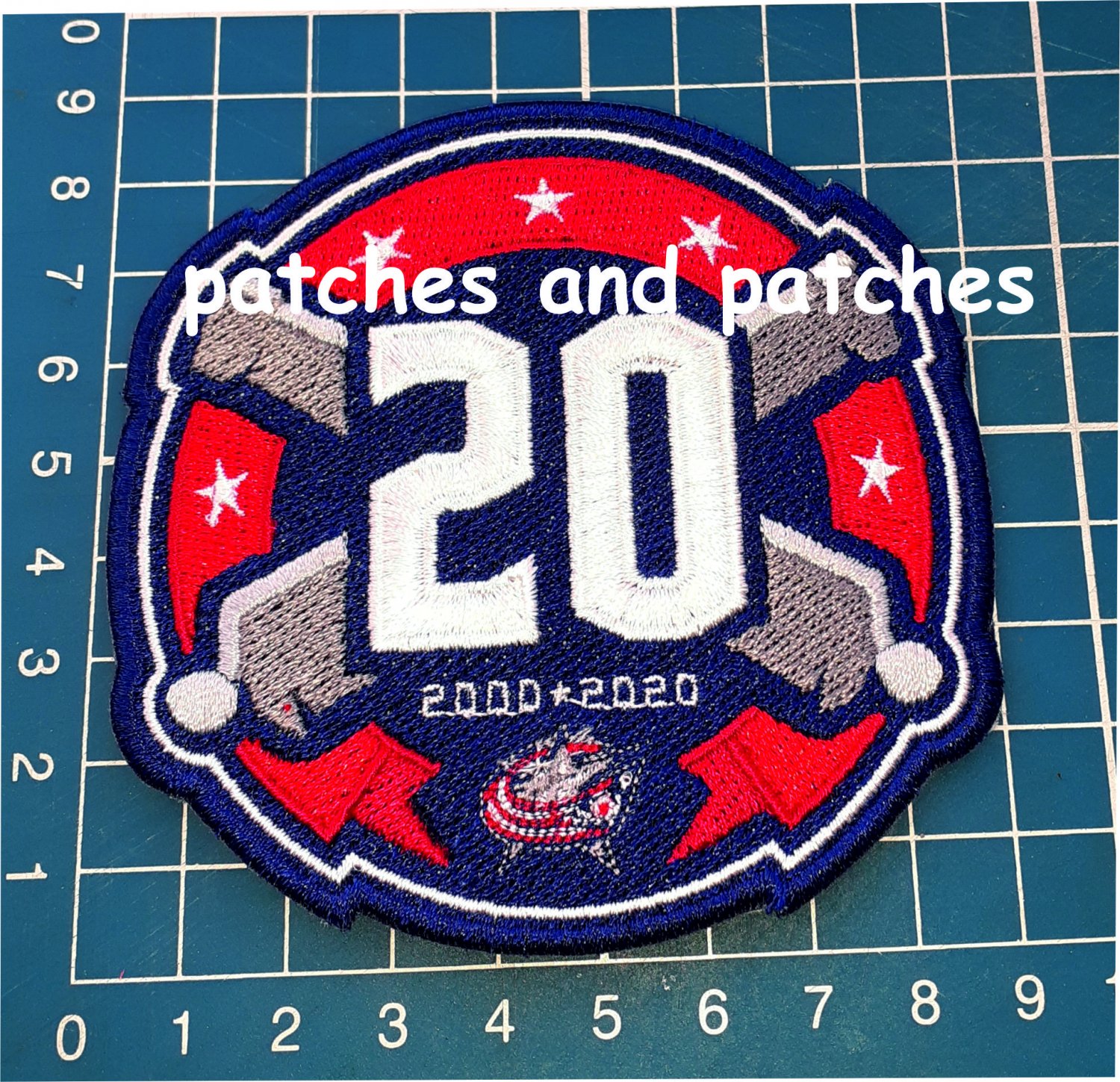 Columbus Blue Jackets  NHL Hockey 20th anniversary Logo Jersey Patch sew on