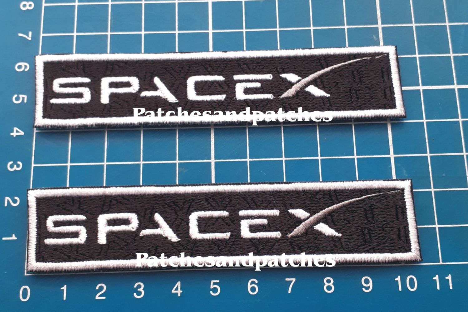 NASA SpaceX logo Crew Dragon DM-2 Space Mission sew on embroidery 2pcs Patch