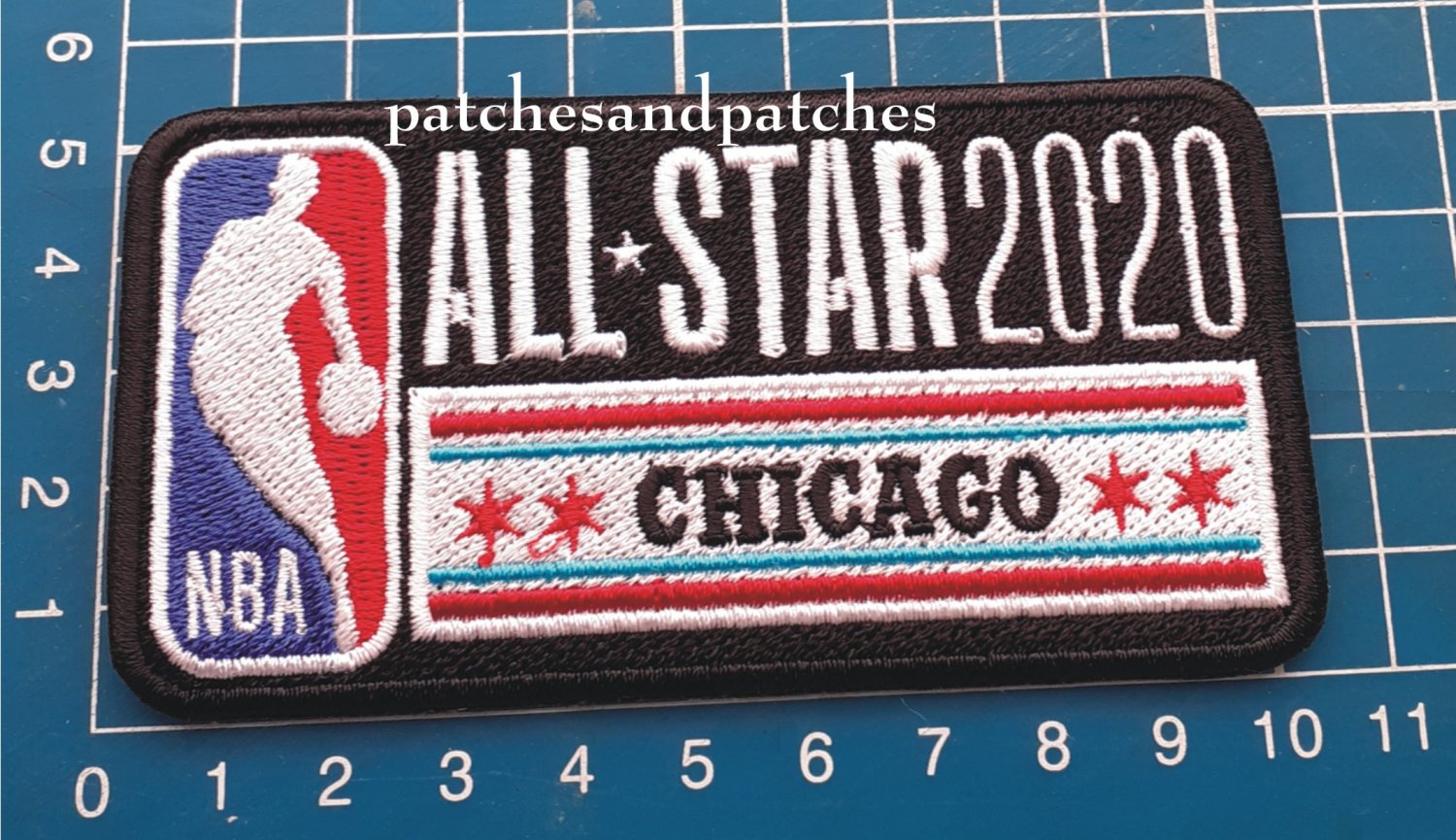 2020 NBA All Star Game logo Chicago Black Basketball 4" Patch Jersey Embroidered