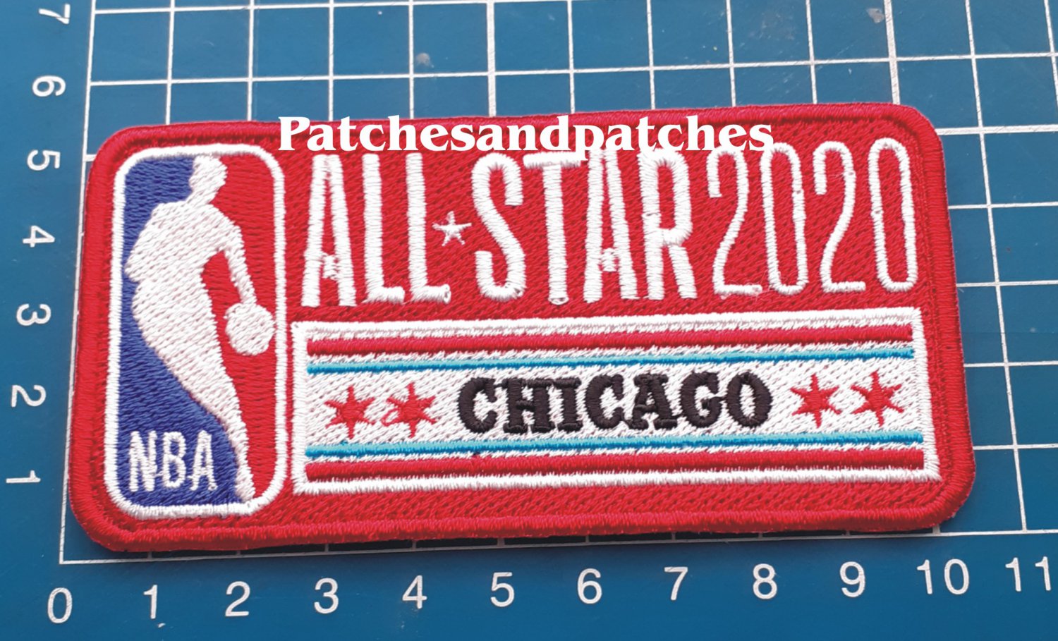 2020 NBA All Star Game logo Chicago Red Basketball 4" Patch Jersey sew on