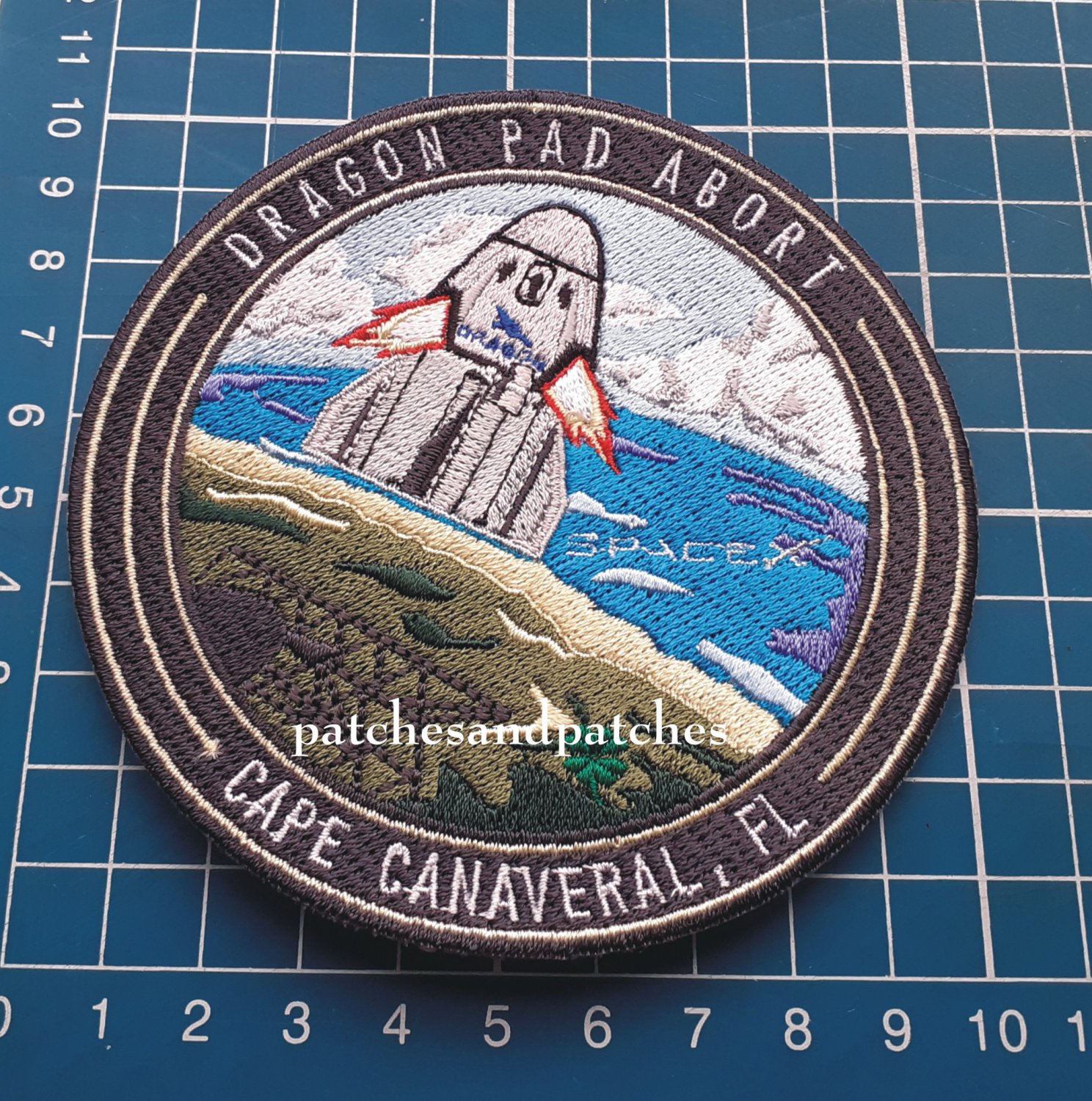 SpaceX Dragon Pad Abort Test Cape Canaveral Florida NASA Space Travel Logo Patch