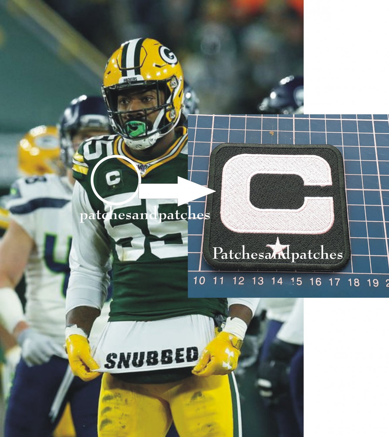 2020 Seasons Green Bay Packers Captain C Patch NFL Football USA Sports Superbowl