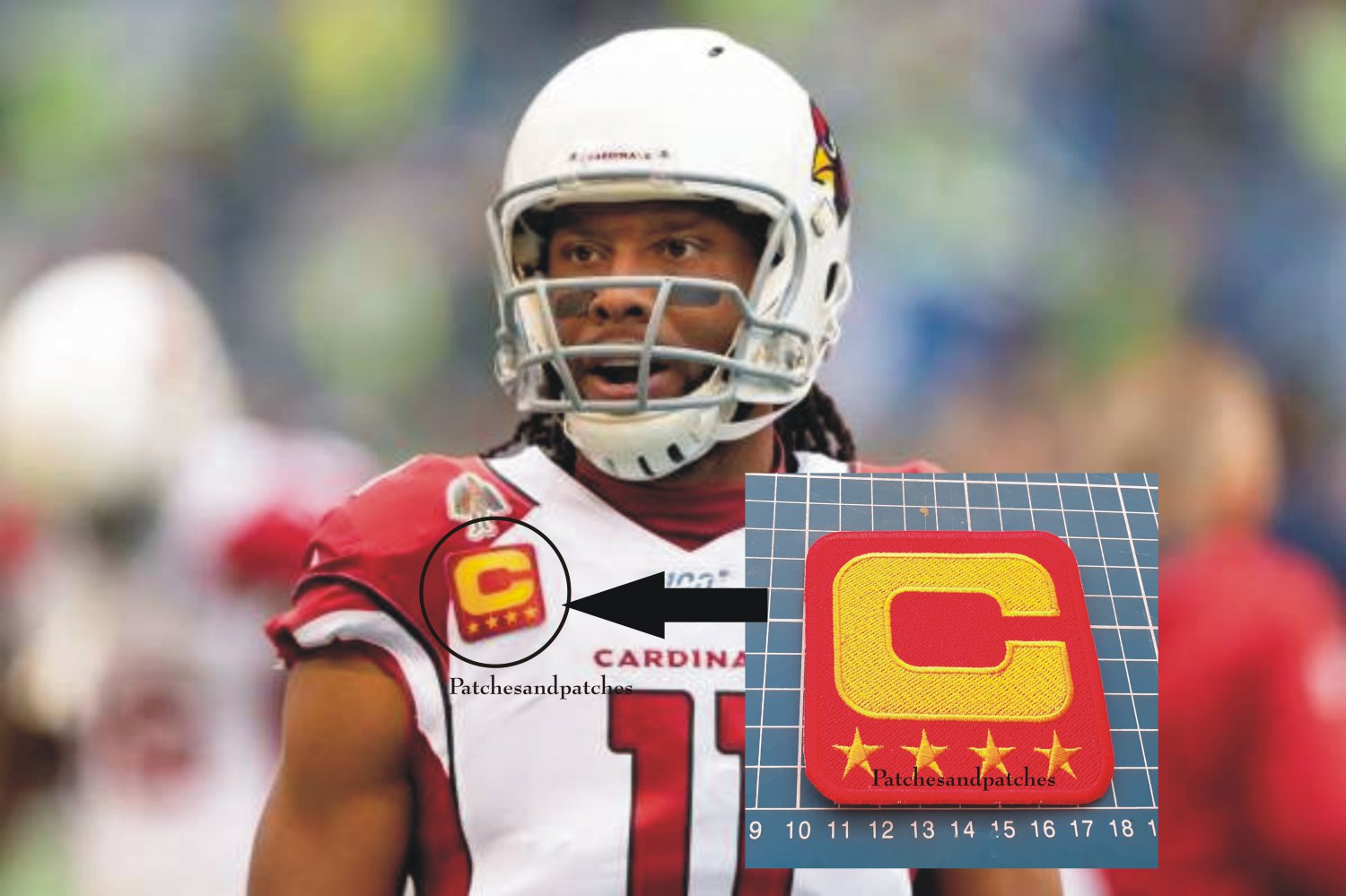 2020 Seasons Arizona Cardinals Captain C Patch NFL Football USA Sports Jersey