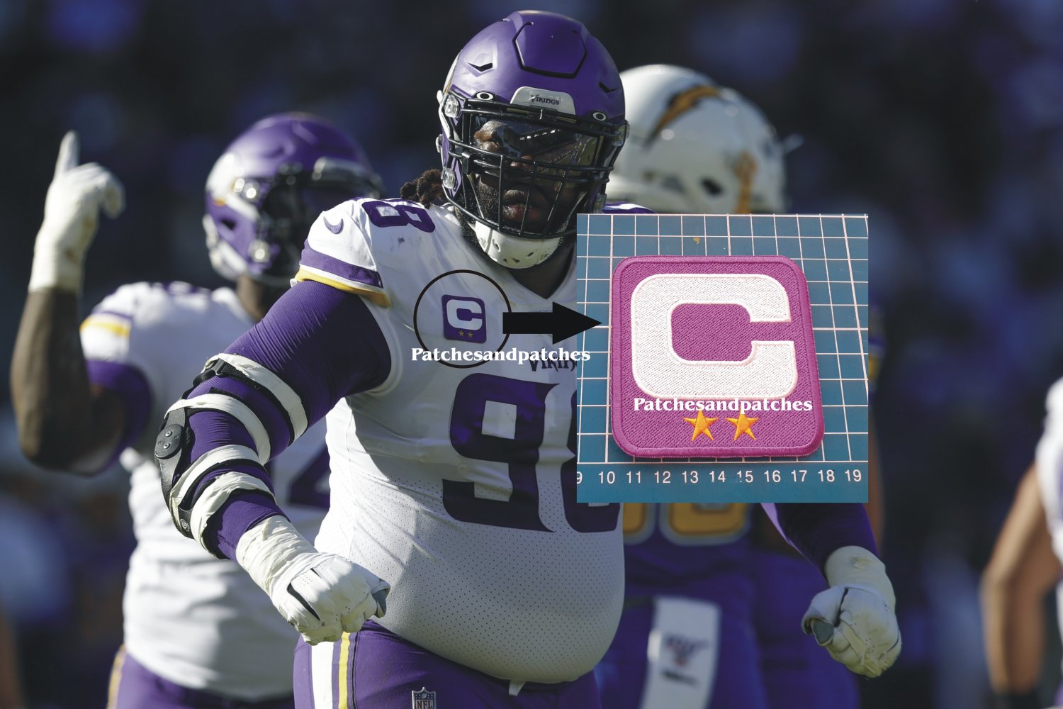 2020 Seasons Minnesota Vikings Captain C Patch NFL Football USA Sports Superbowl