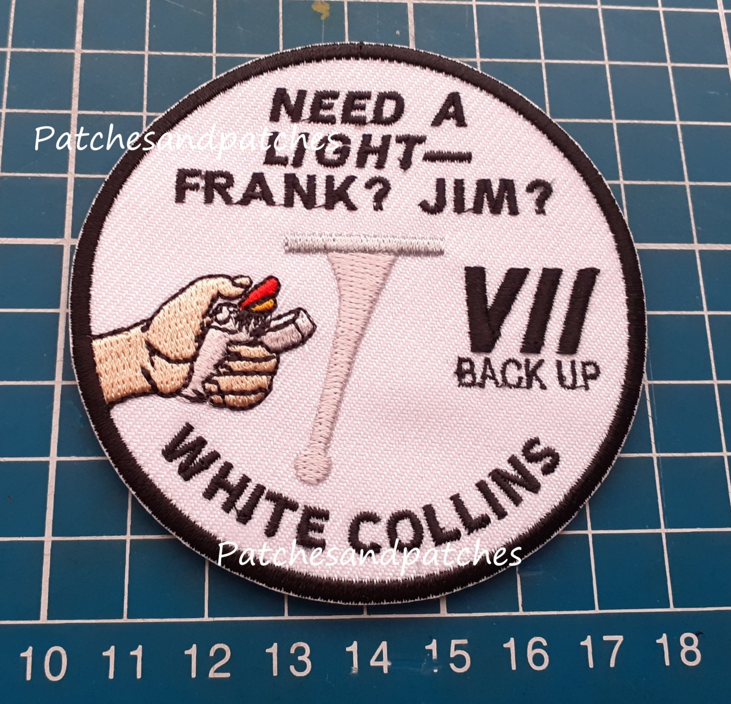 NASA Gemini XII Gemini 7 Back Up Crew Mission White Collins Logo Patch