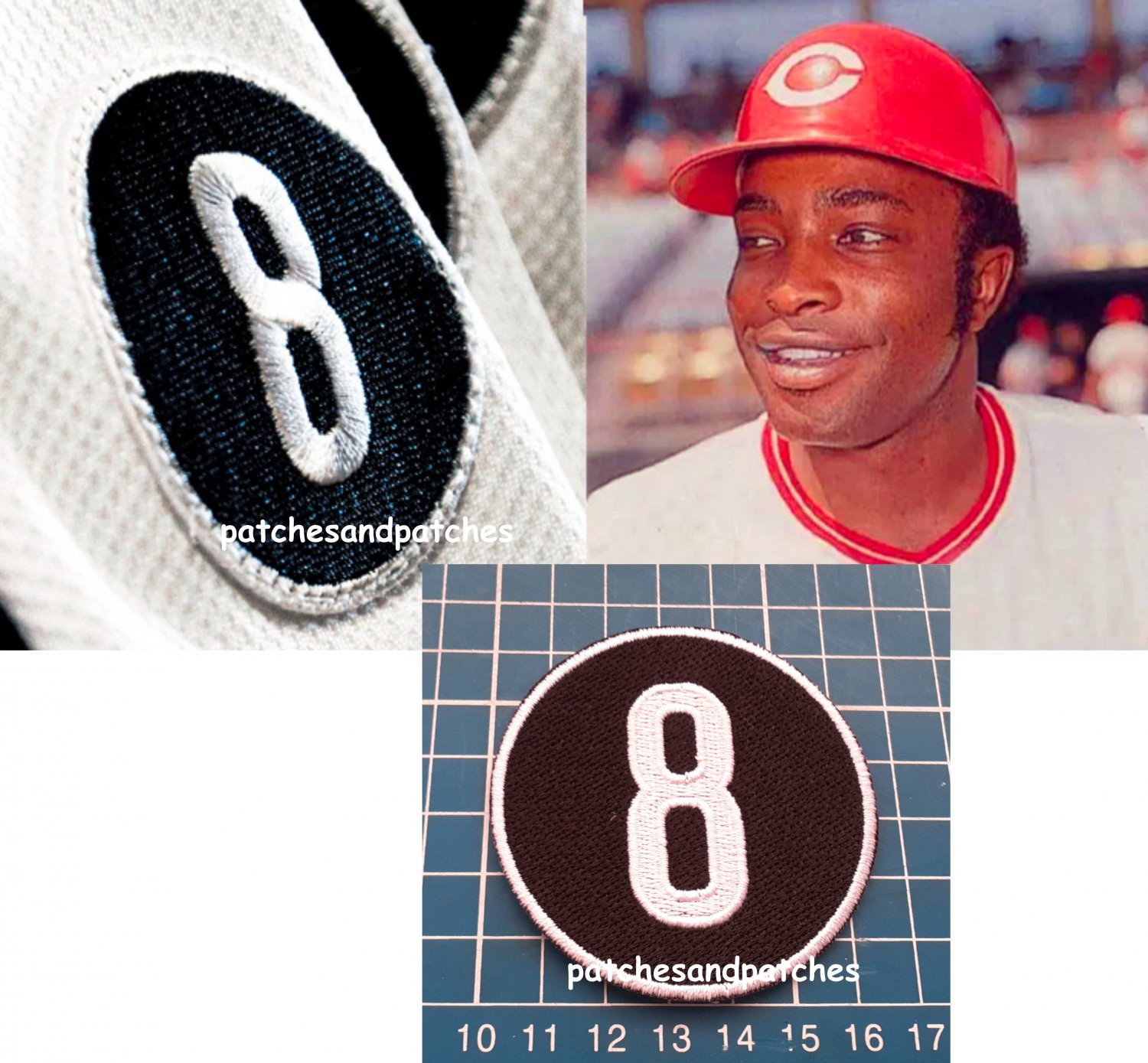 Cincinnati Reds Joe Morgan no 8 Memorial Logo Patch MLB Baseball USA Sports sew
