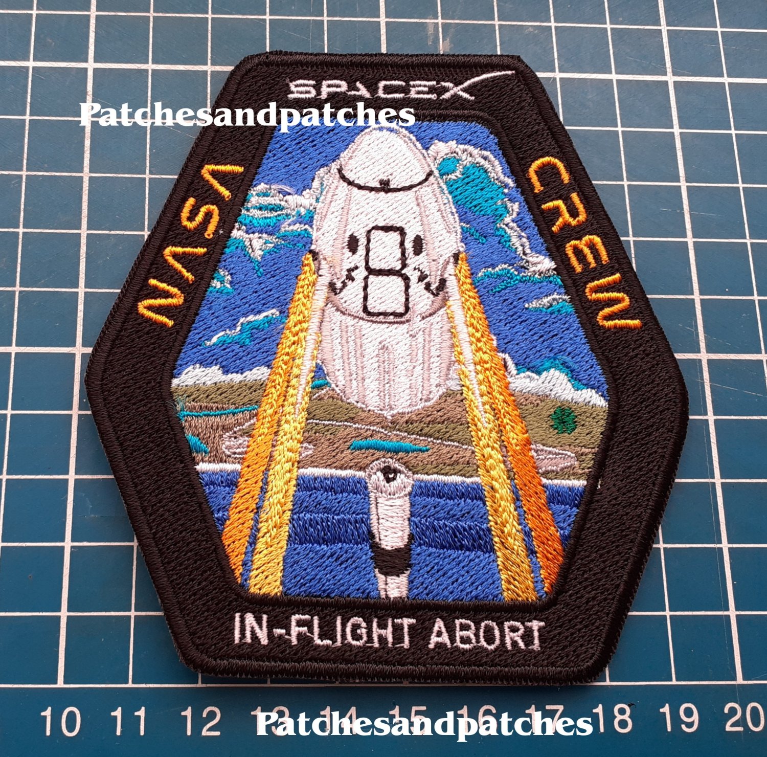 NASA SpaceX Crew In flight Abort logo Patch Emblem Jersey Space Travel Astronauts Missions