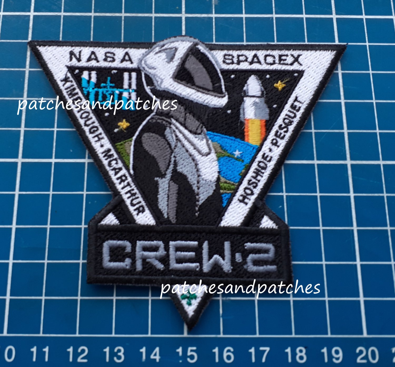 NASA SpaceX Crew-2 Kimbrough Mcarthur Hoshide Pesquet Logo Patch Emblem Jersey