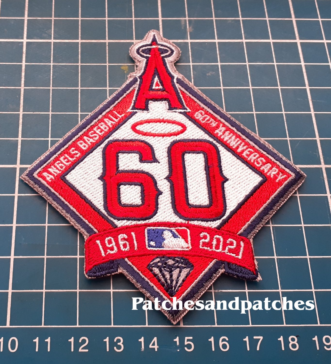 L.A. Los Angels 60th Anniversary Logo Patch MLB Baseball Los Angeles USA Sport