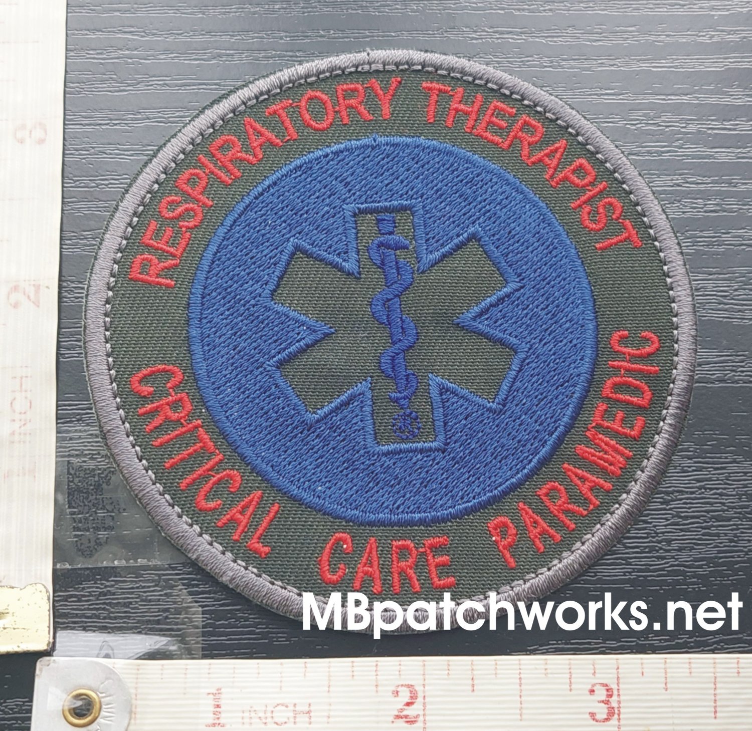 Respiratory Therapist Critical Care Paramedic Logo Patch sew on Medics Medical