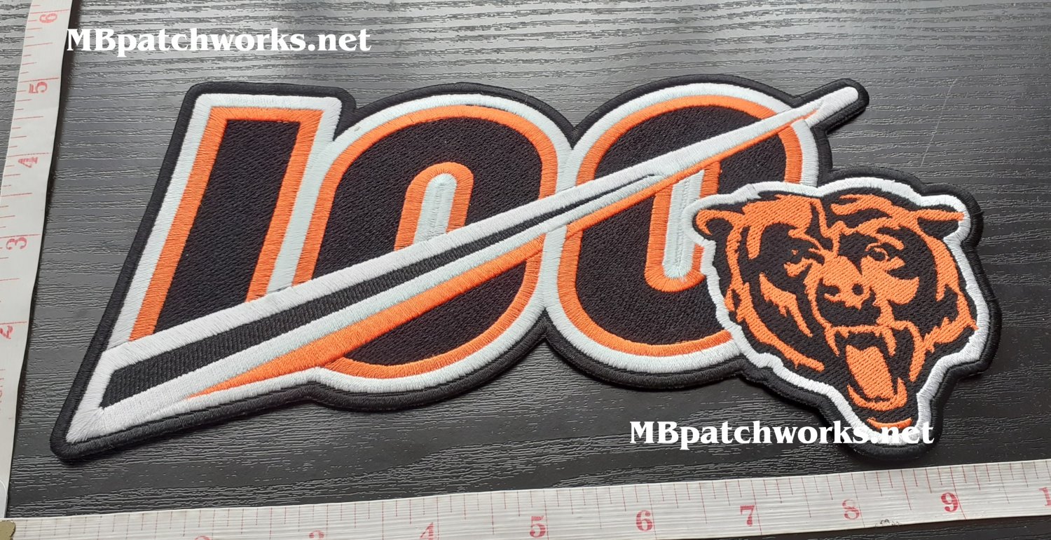 Chicago Bears 100 years anniversary logo patch huddle for 100 NFL Football 10" USA Sports