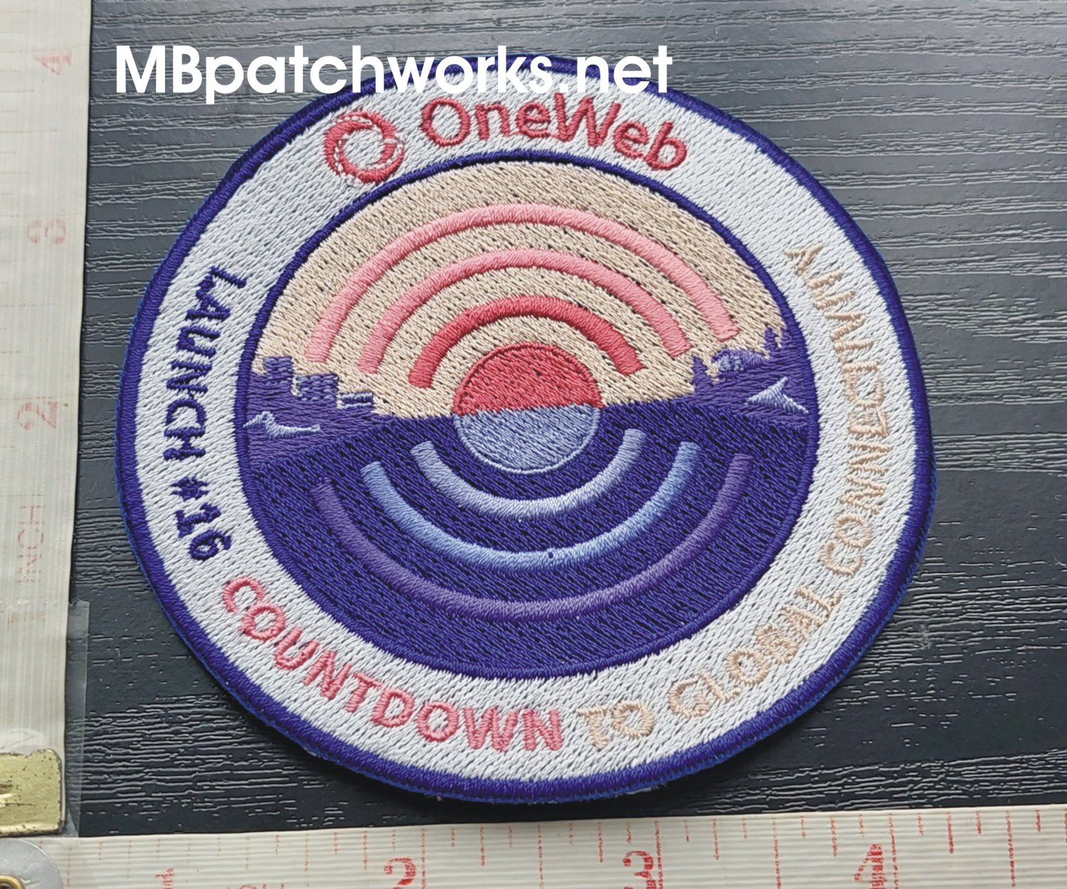 NASA SpaceX OneWeb Launch 16 COUNTDOWN to GLOBAL CONNECTIVITIY logo patch sew on