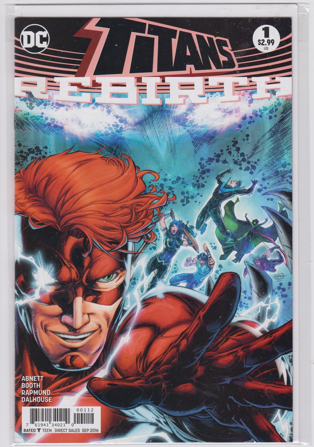 TITANS: REBIRTH 1 DC Comics 2016 Brett Booth & Norm Rapmund Second Printing Variant Cover