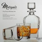 Marquis by Godinger Whiskey Decanter and Four Double Old Fashioned Glasses