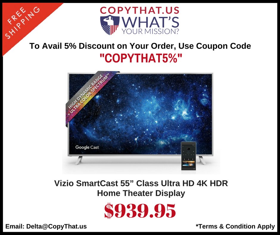Vizio SmartCast 55&acirc;�� Class Ultra HD 4K HDR Home Theater Display