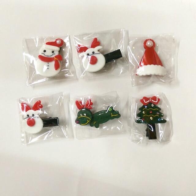 Lovely Christmas Hair Clips Accessories Decorations Snowman Xmas Deer Tree