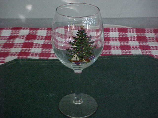 Vintage Collectible Holiday Decorated Wine Glass