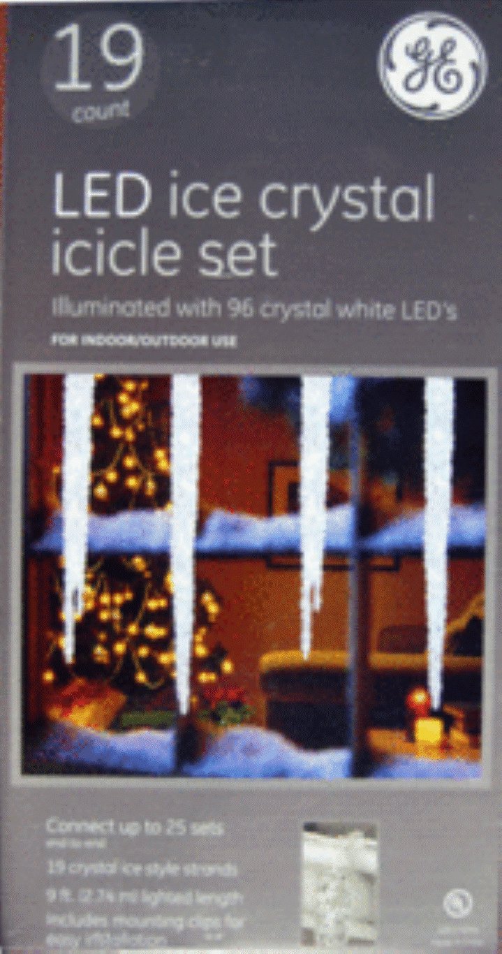 GE 100 LED Twinkling Ice Crystal Icicle Set 20 Ct