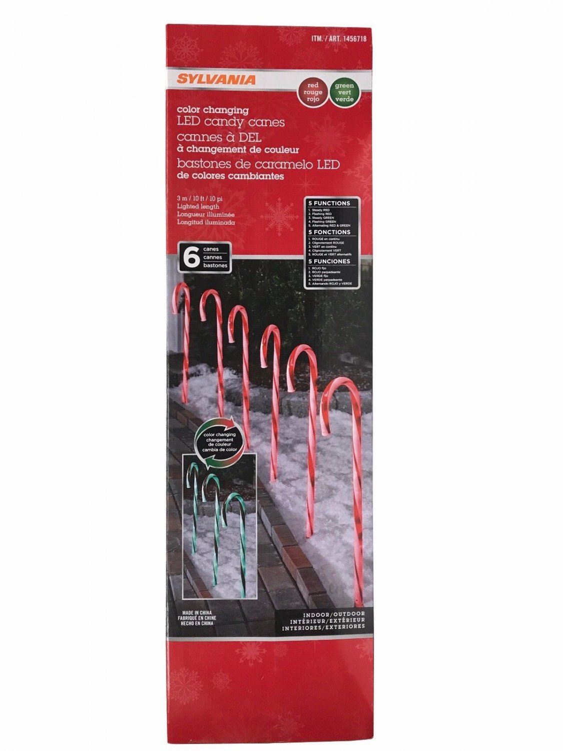 Sylvania Color Changing Candy Canes (Set of 6)