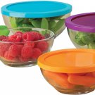Libbey 8 Piece Glass Storage Bowl Set With 2 25.7 oz Bowls and 2 14.7 oz