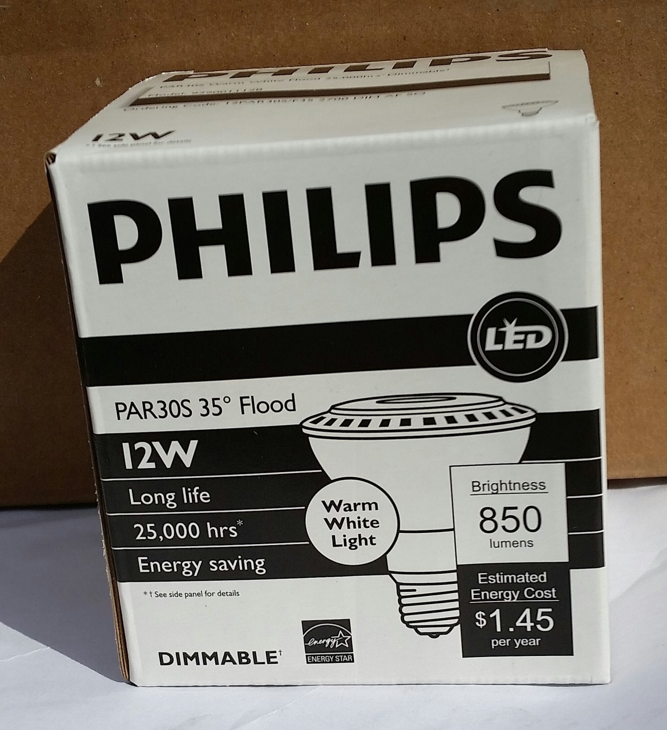 PHILIPS Par Floodlight 435321 LED Lamp, PAR30S, 12W, 2700K, Warm White   Case lot