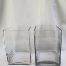 Square Glass Container  set of 2