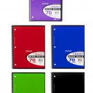 70-Sheet Wide-Ruled Spiral Single-Subject Notebooks