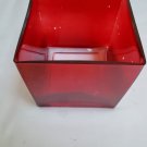 Red Glass Square Container