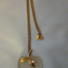 Vintage Necklace gold finish with apple pendent