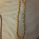 Vintage 18" white pearl like with gold like trim Necklace