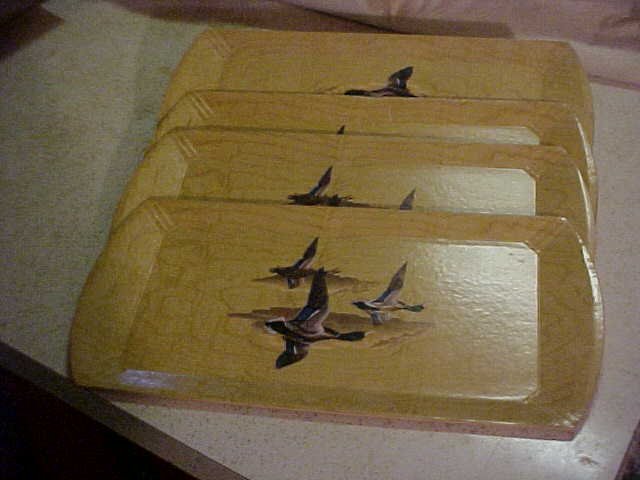 Genuine Hasko Trays Flying Ducks set of 4 -Collectible