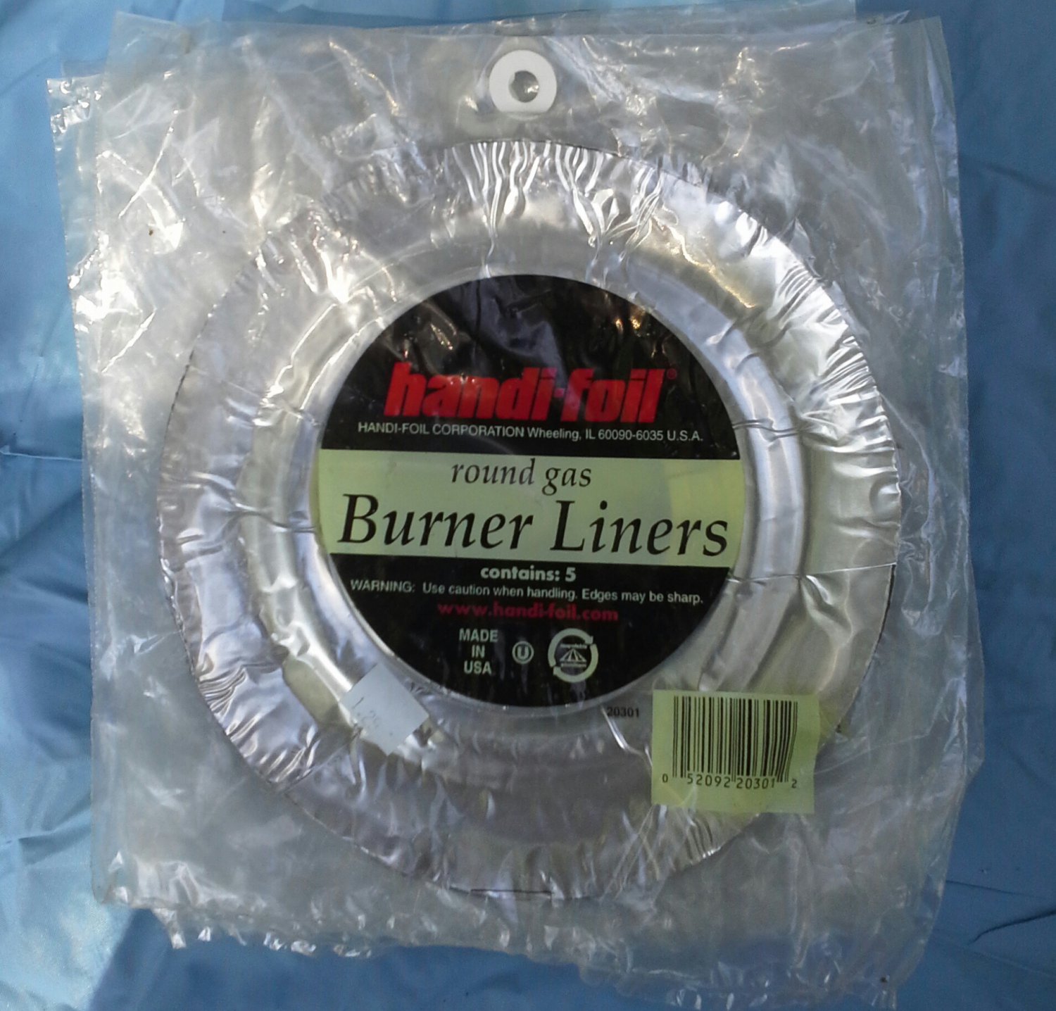 HANDI-FOIL 5Pk Round Gas Burner Liner  Range Drip Pans