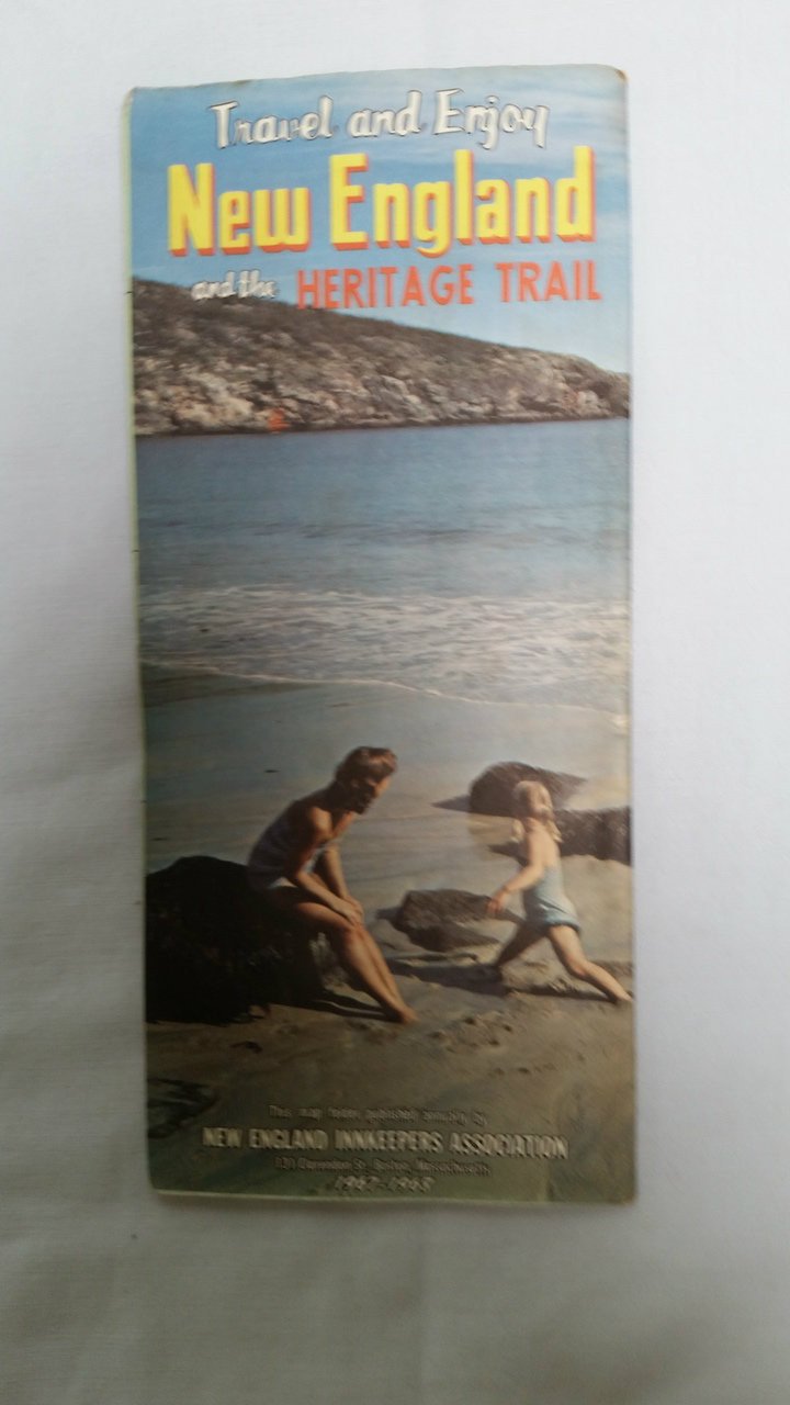 Vintage Travel and Enjoy New England and the Heritage Trail Fold Out Map Vintage