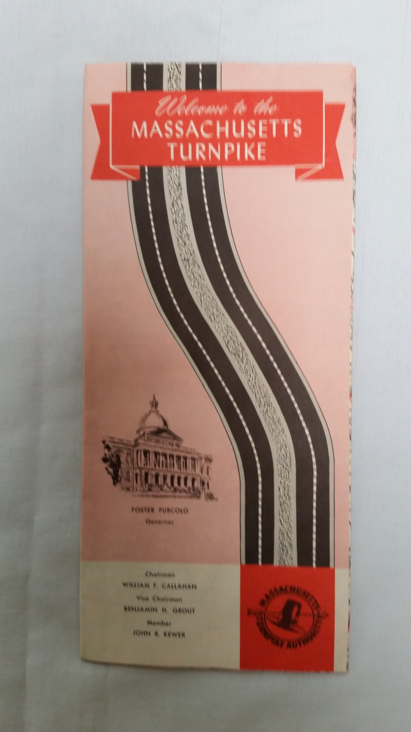 Vintage Massachusetts Turnpike maps and information
