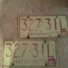 Collectible Vintage Auto Number Plates set of 2