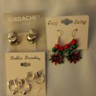Jordache, Bobbie Brooks,Happy Holidays Earrings Buy the Lot of 3