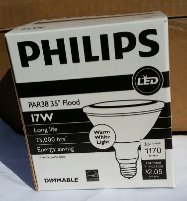 Phillips 432954 17 Watt Led Par38 Indoor Flood Light Bulb (Pack of 2) Case Lot