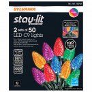 Sylvania Multi Color C9s Faceted Stay-lit 50 LED Lights, 2-pack