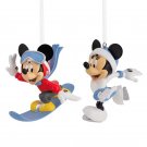 Hallmark Disney Mickey and Minnie Snowboarding and Ice Skating, Set of 2 Ornaments