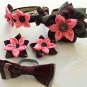 5pcs Plaid Kanzashi Pointed Petals Accessory Set