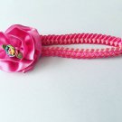 Pink Flower Braided Headband
