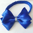 Blue Bow on Braided Headband
