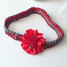 RED Flower Braided Headband