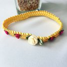 Roses on YellowBraided Headband