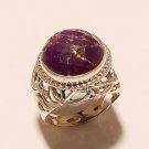 Handmade Purple Turquoise Gemstone 925 Sterling Silver Men's Jewelry Fine Ring