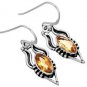 Natural Yellow Citrine 925 Sterling Silver Handcrafted Unique Jewelry Earrings