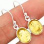 Natural Yellow Citrine 925 Sterling Silver Handcrafted Unique Jewelry Earrings