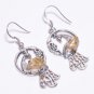 Natural Yellow Citrine 925 Sterling Silver Handcrafted Unique Jewelry Earrings