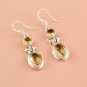 Natural Yellow Citrine 925 Sterling Silver Handcrafted Unique Jewelry Earrings