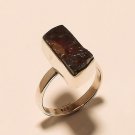 FINE 925 STERLING SILVER NATURAL PURPLE AMETHYST ROUGH GEMSTONE JEWELRY RING 7